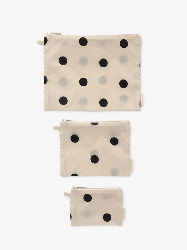 CALPAK Set of small bags for storage and travel in polka-dot