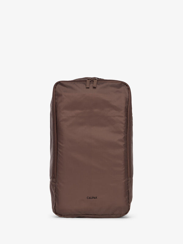 CALPAK Compakt shoe storage travel bag with handle in walnut brown