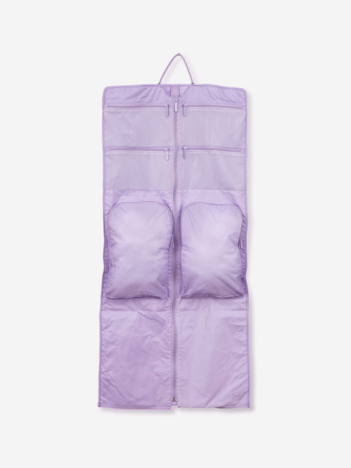 CALPAK Compakt small carry on garment bag made with water resistant ripstop nylon and multiple pockets in orchid