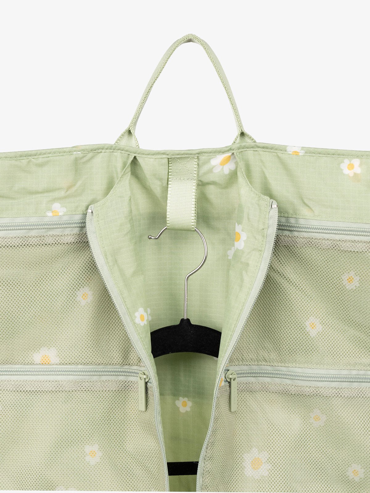 CALPAK Compakt small hanging garment travel bag with handle and mesh pockets in daisy