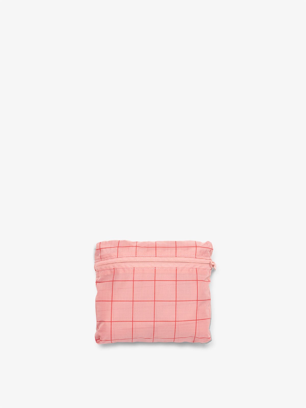 CALPAK Compakt foldable tote bag in pink grid print