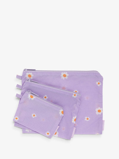 CALPAK Compakt zippered pouches in orchid fields; KZB2001-ORCHID-FIELDS