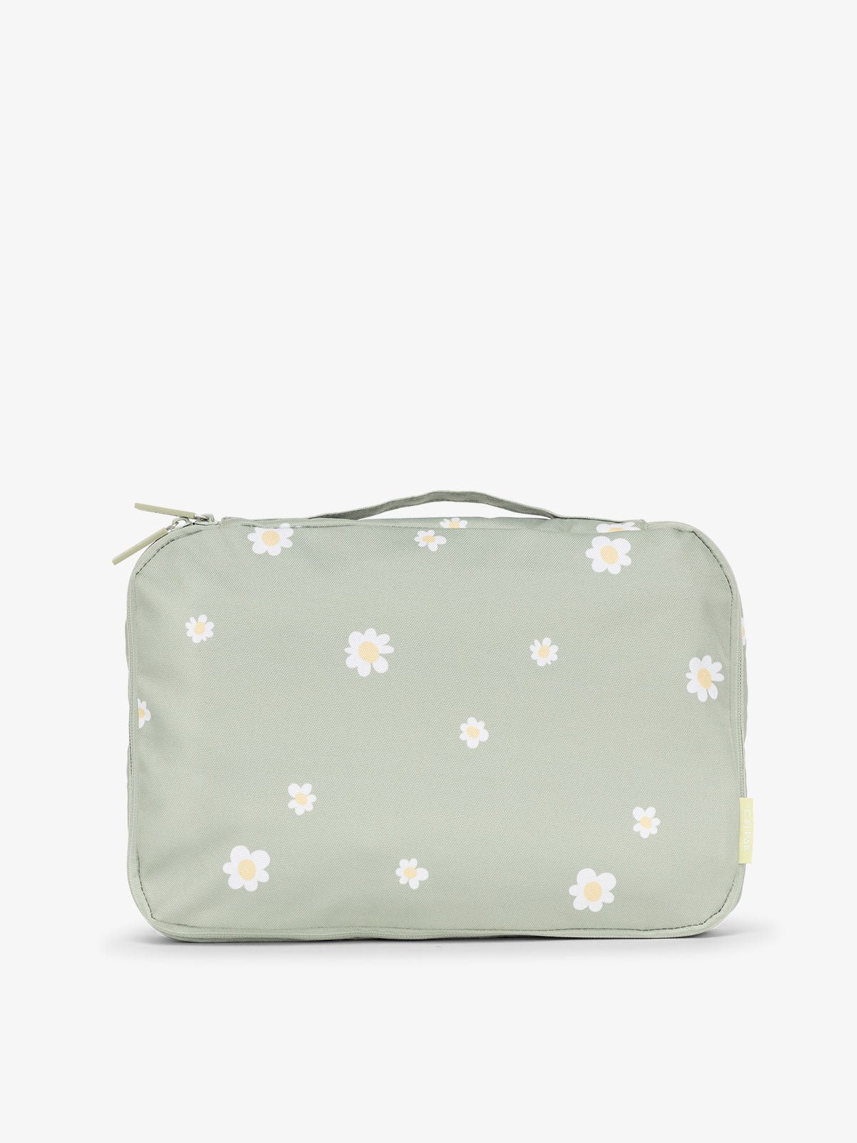 CALPAK packing cubes with top handle in green floral print