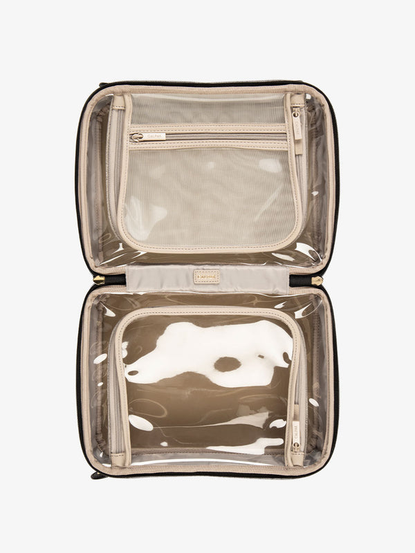 CALPAK large clear cosmetics cases in eclipse