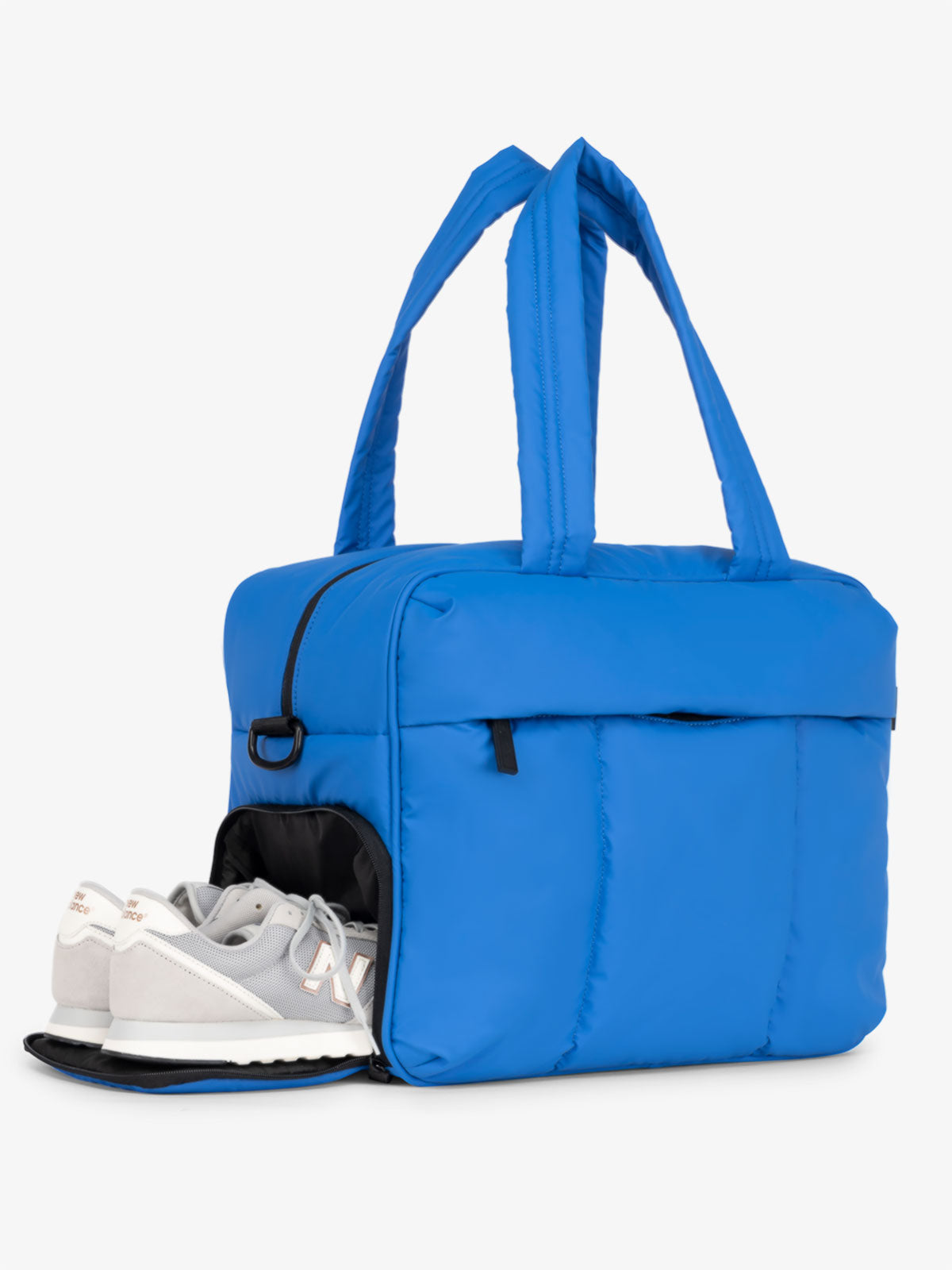blue Luka Duffel weekender with shoe compartment