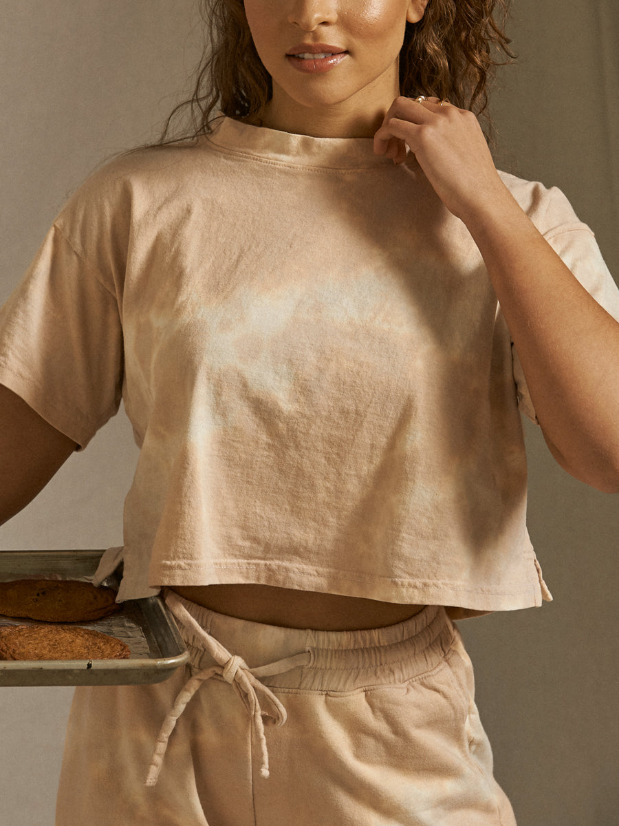 women's cropped tie dye tshirt