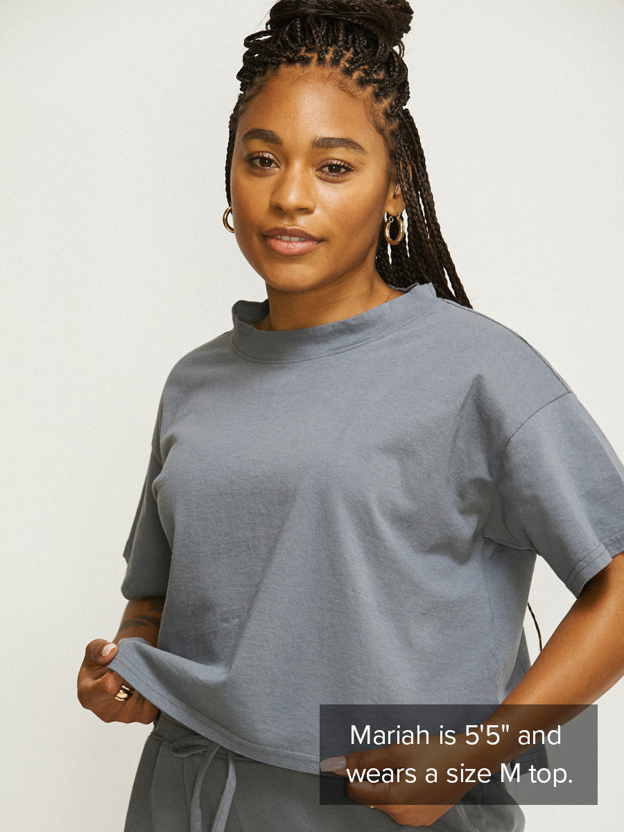 CALPAK womens cropped cotton tshirt