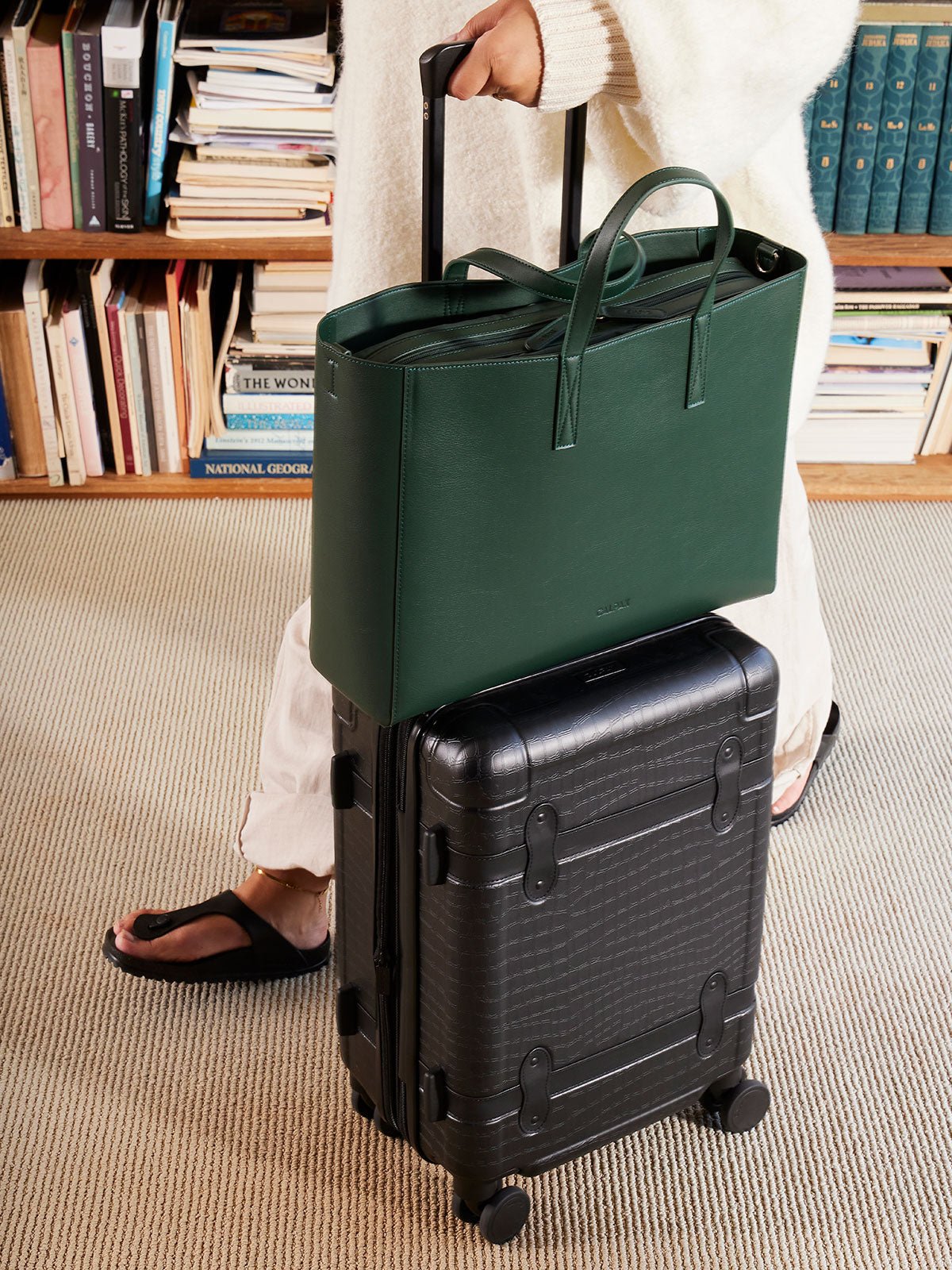 laptop tote with trolley sleeve for luggage