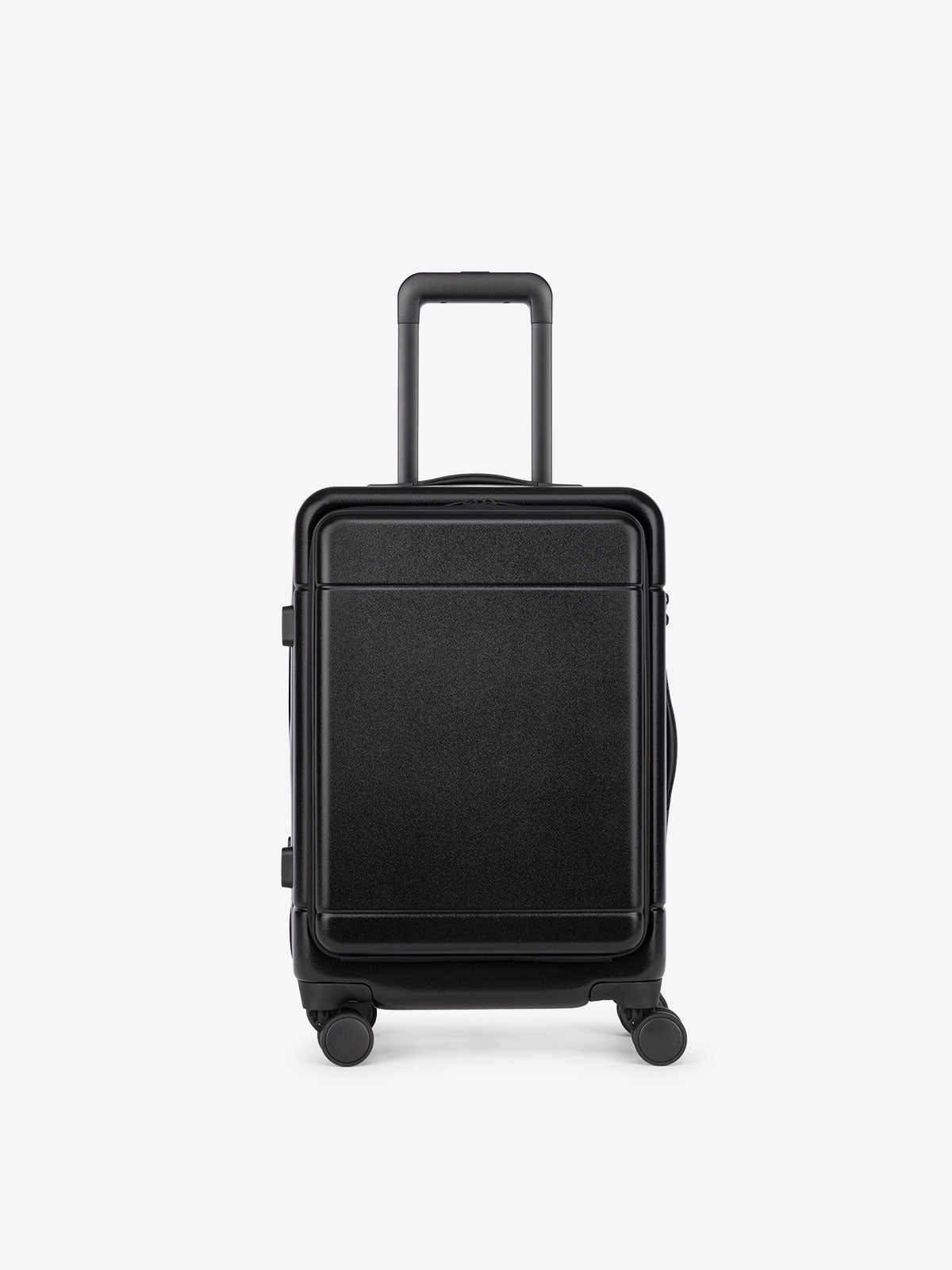 CALPAK Hue hardside carry-on suitcase with laptop pocket in black color