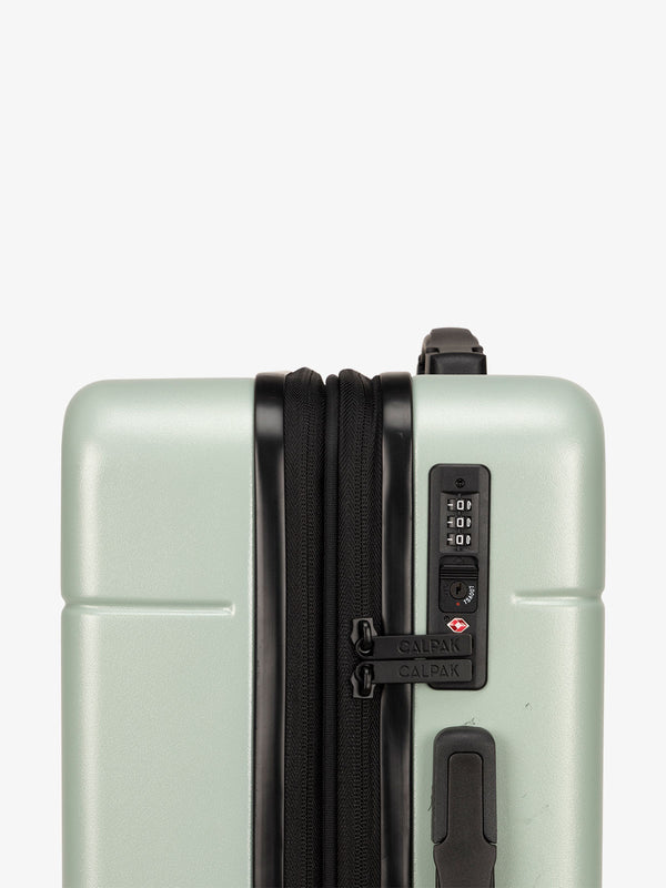 CALPAK Hue carry on suitcase with tsa approved lock in light green jade