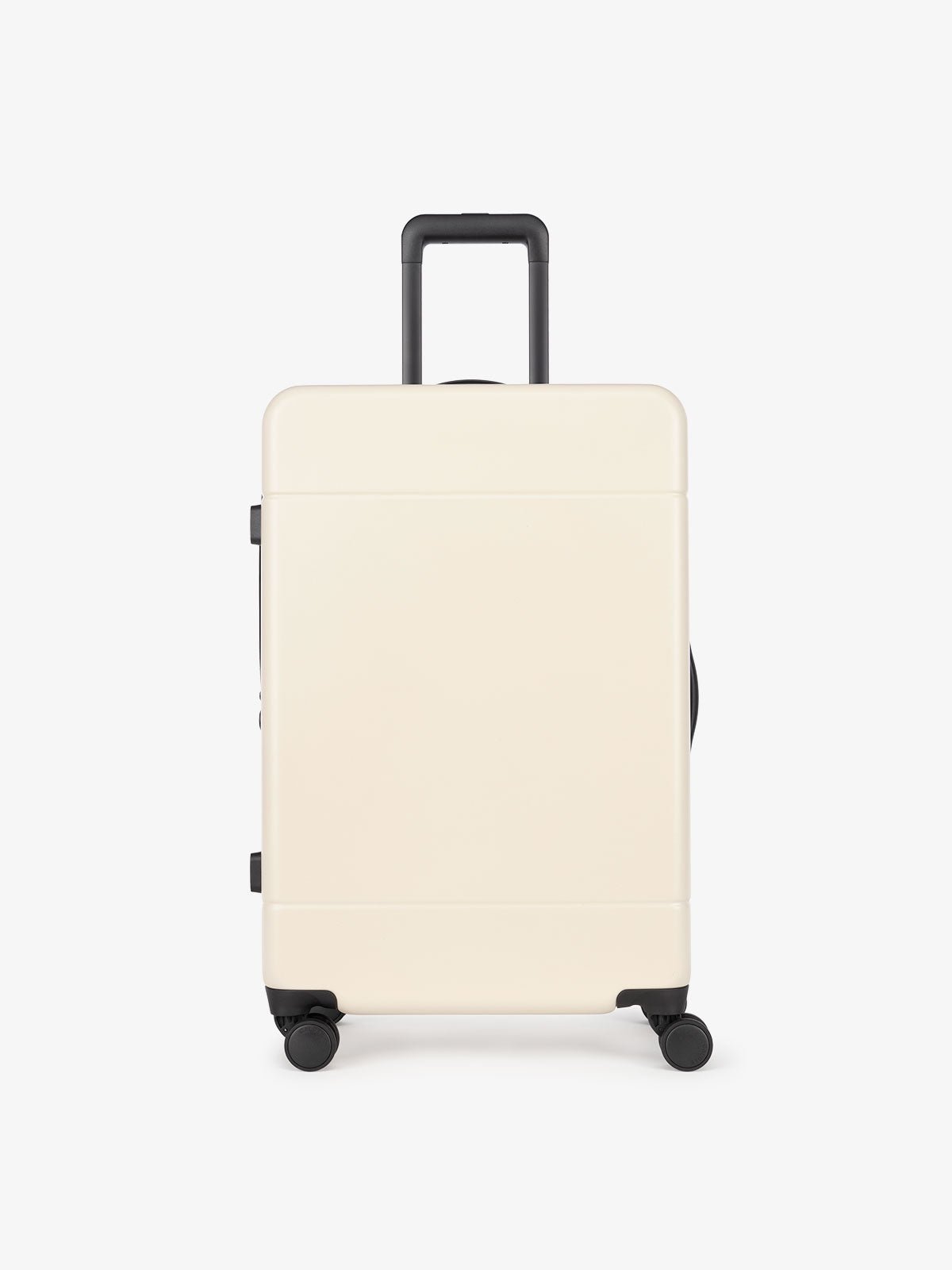 medium 26 inch hardside polycarbonate luggage in cream linen