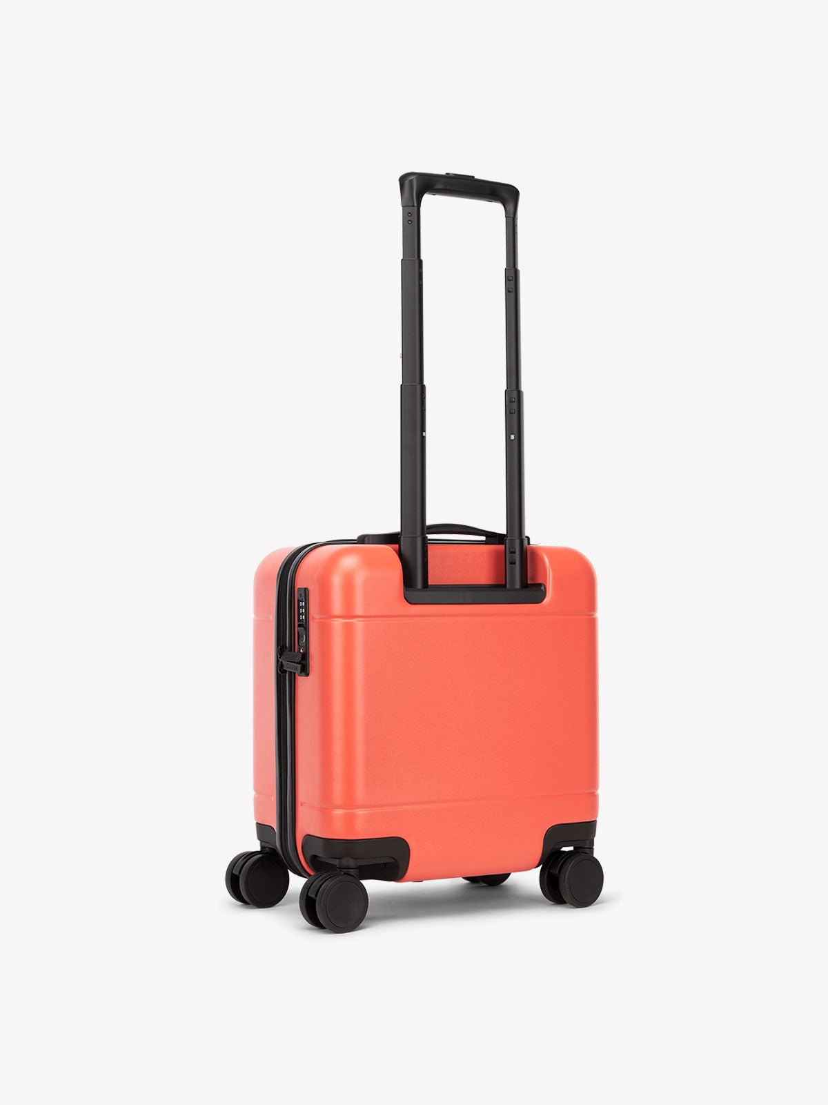 red Hue mini carry on luggage with telescopic handle