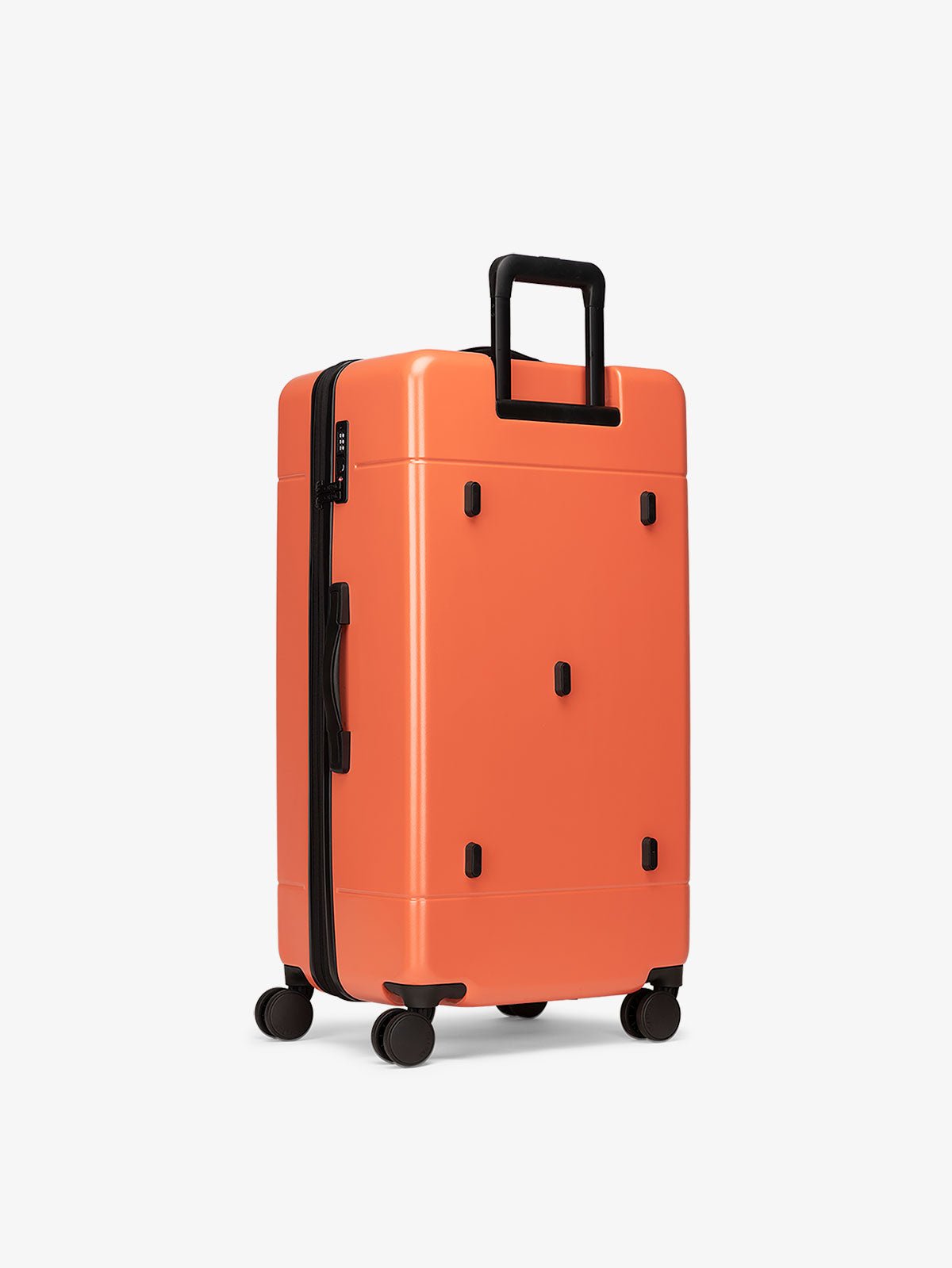 hue hard side polycarbonate trunk luggage in red
