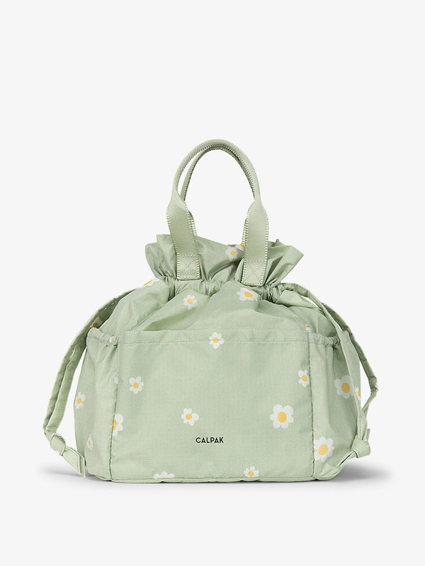 CALPAK insulated daisy print in green lunch bag