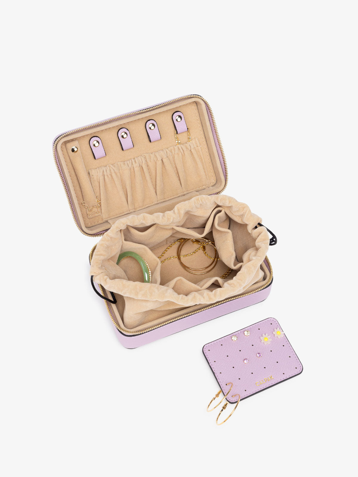 travel jewelry case for women in lavender purple