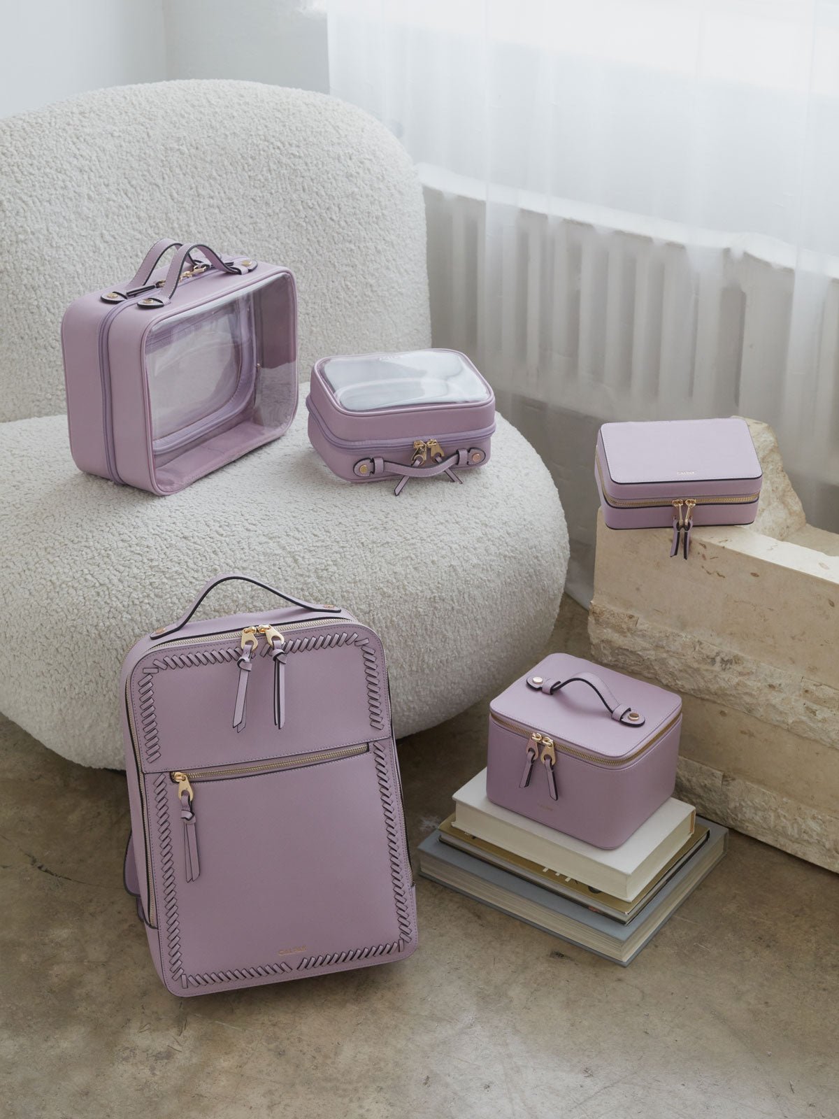 lavender purple travel zippered jewelry box for women