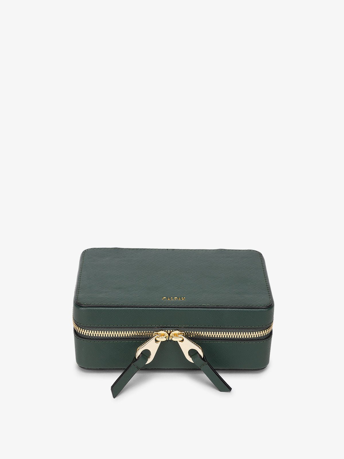 CALPAK zippered jewelry box in emerald
