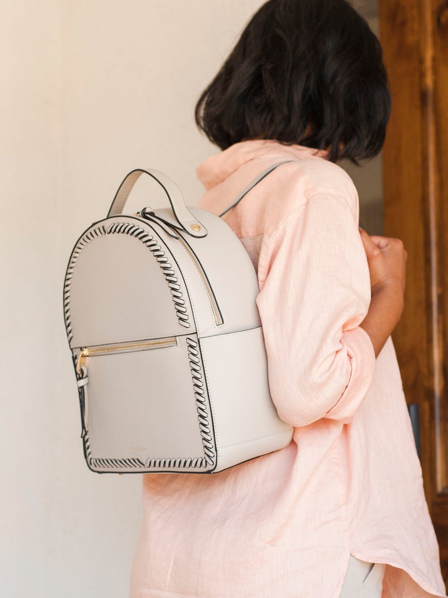 beige stone CALPAK Kaya backpack for women