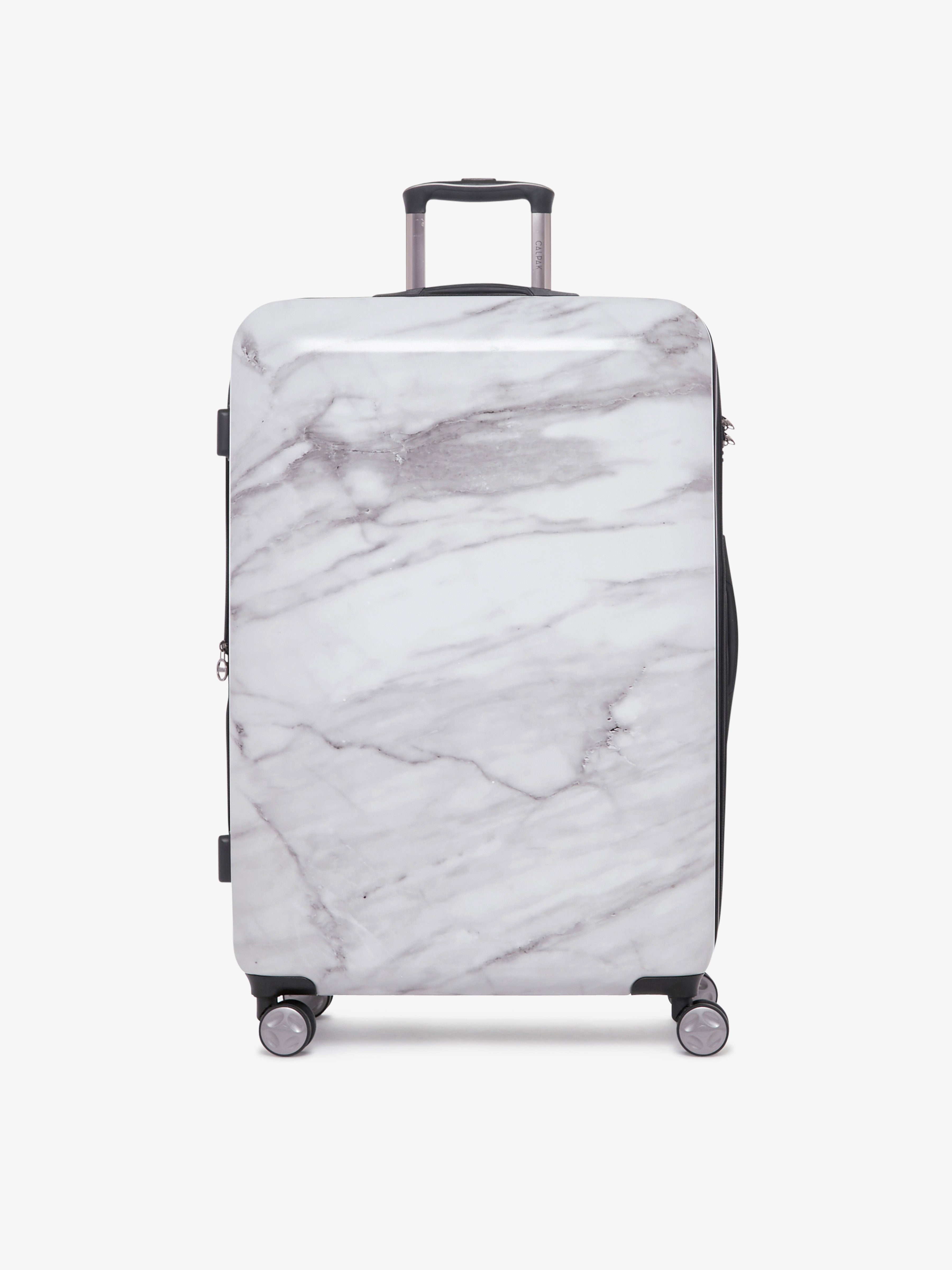 CALPAK Astyll large 29 inch white marble hard shell luggage