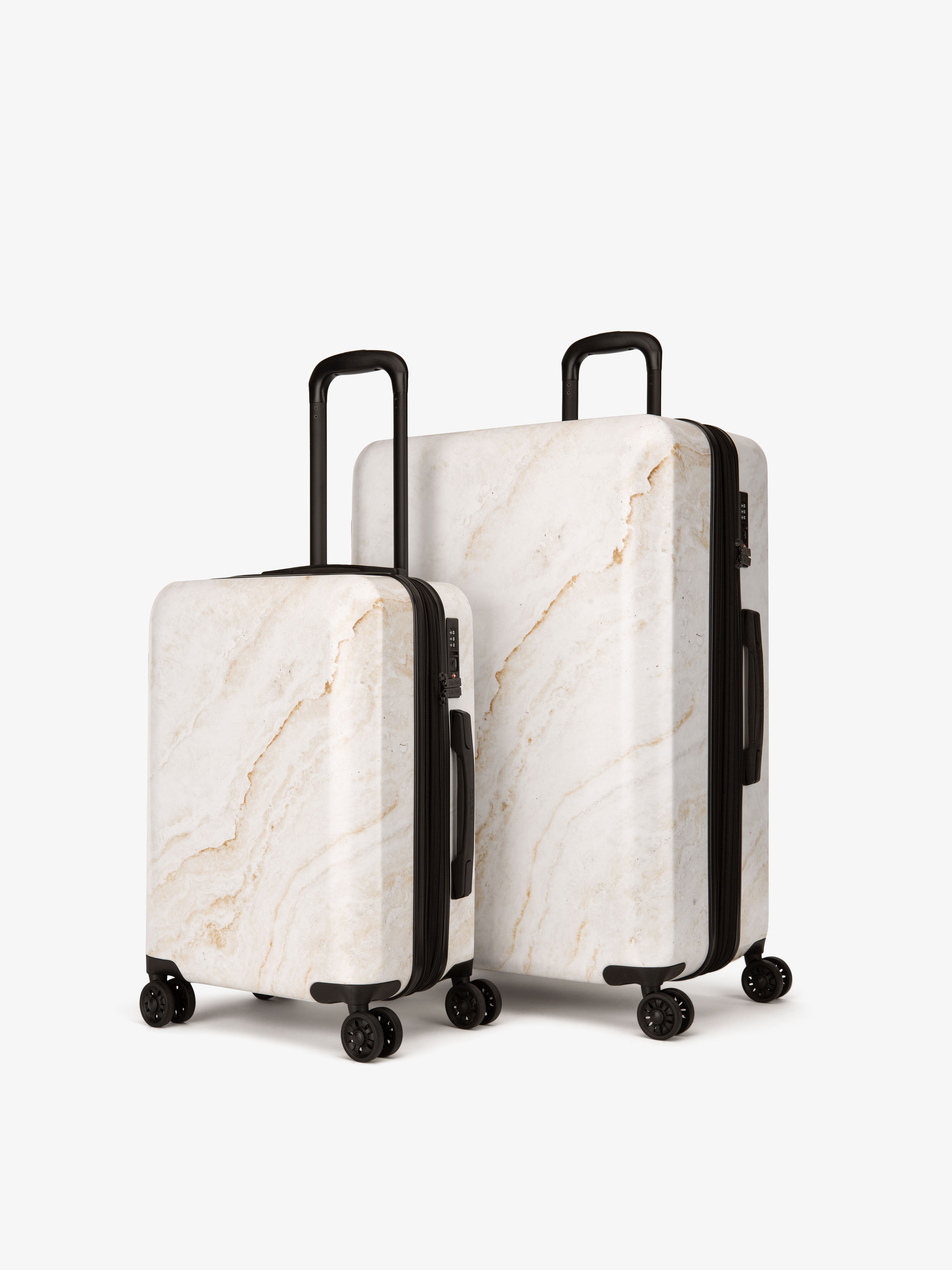 gold marble hard side luggage 2-piece set; LGM2000-GOLD-MARBLE