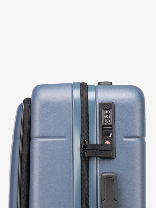 CALPAK Hue carry on with laptop compartment blue atlantic with TSA locks