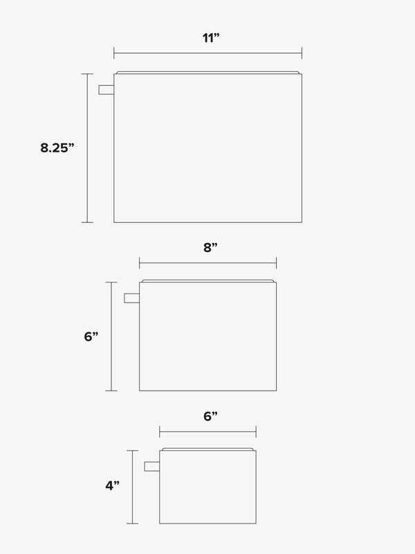 CALPAK compakt zippered pouch dimensions