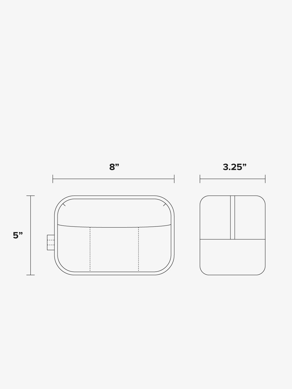 dimensions for Luka toiletry bag