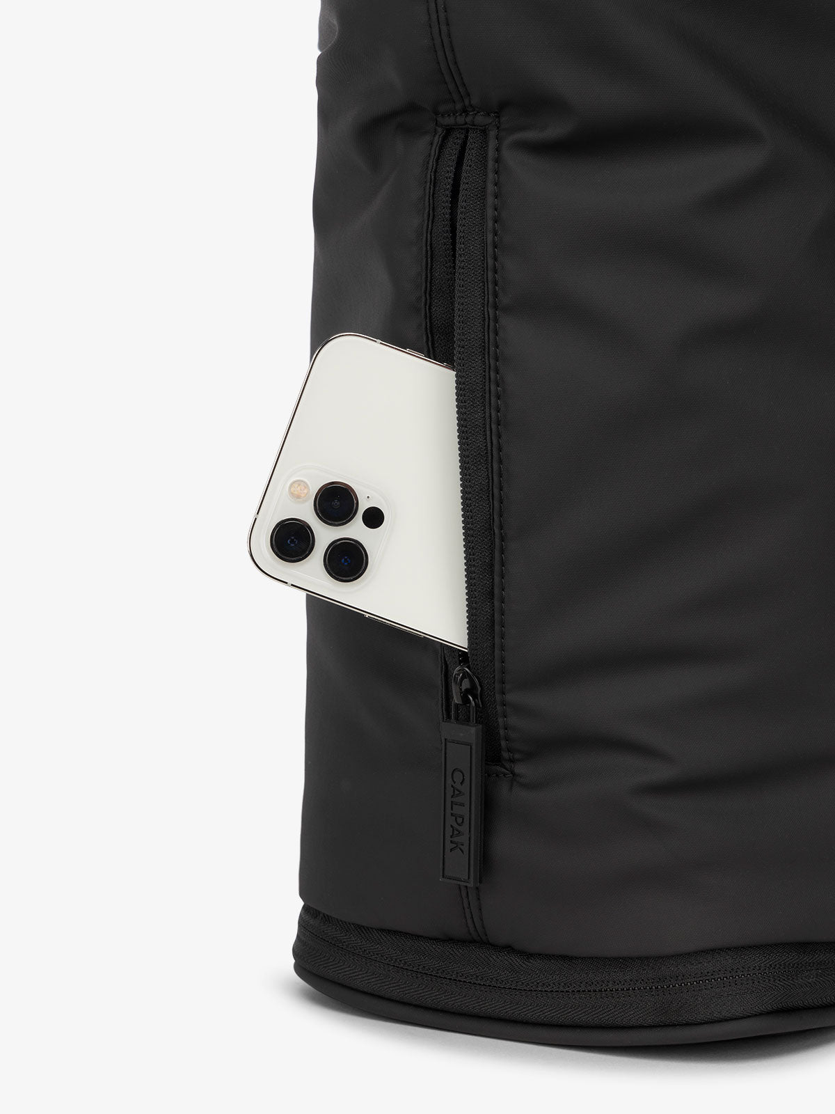 CALPAK Luka expandable laptop bag with zippered pocket in black