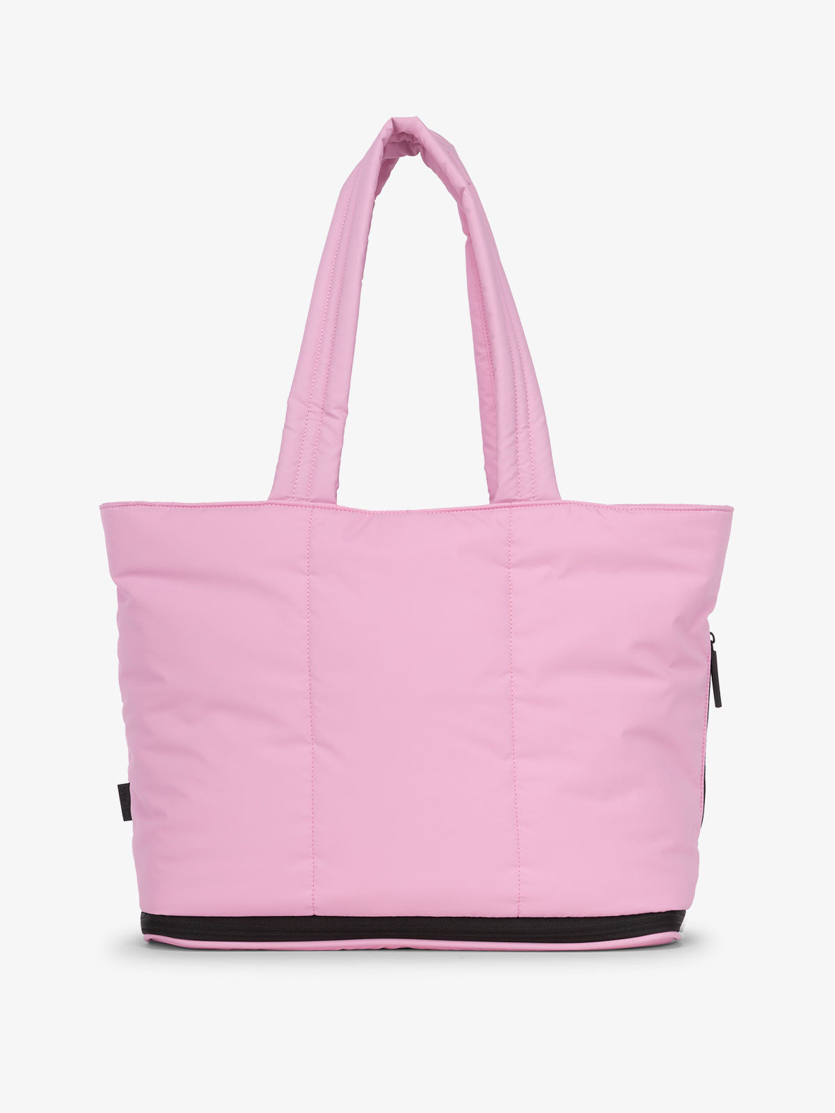 CALPAK Luka expandable shoulder tote bag with laptop compartment in bubblegum