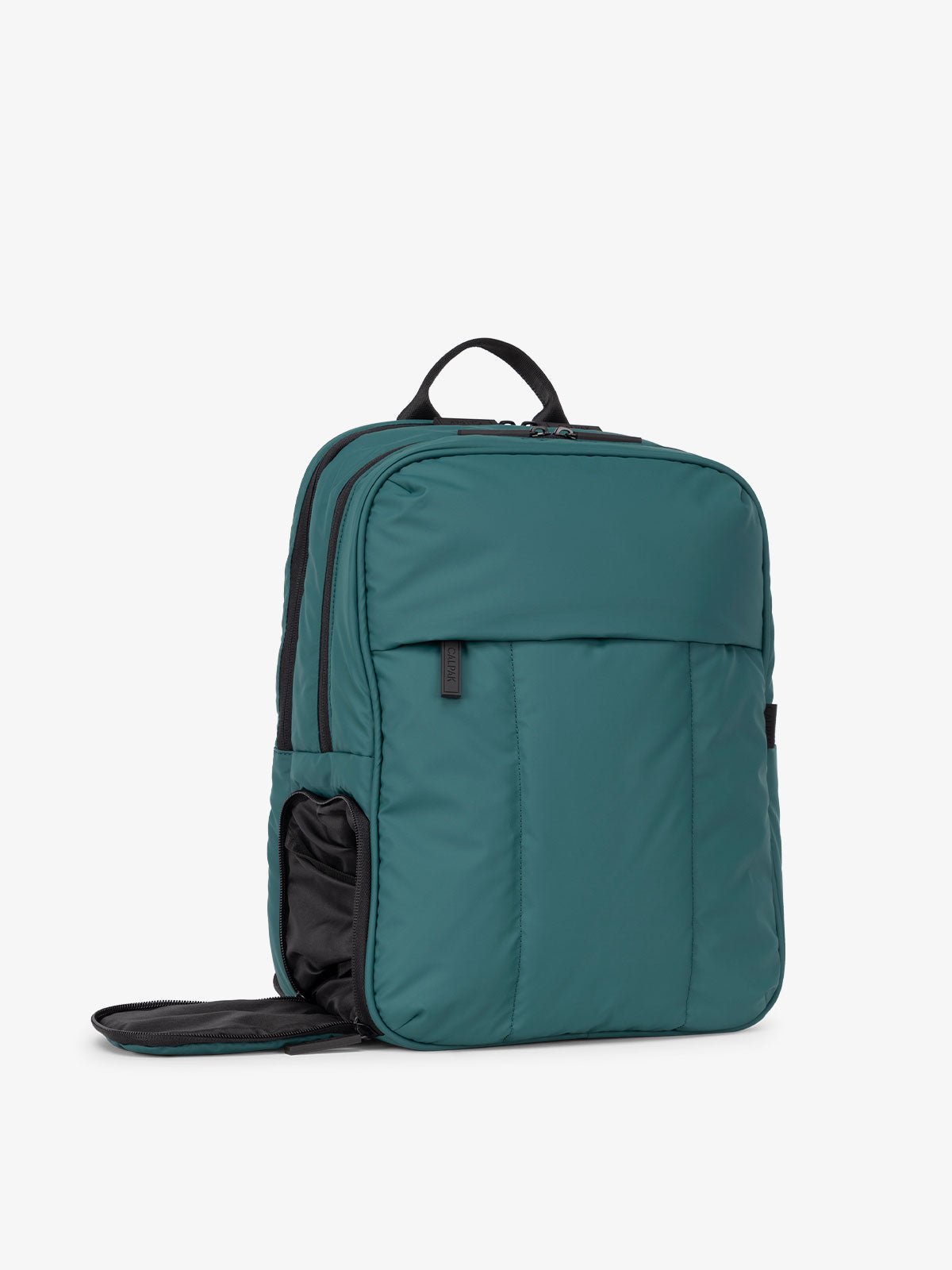 shoe compartment for Luka laptop backpack in kale green