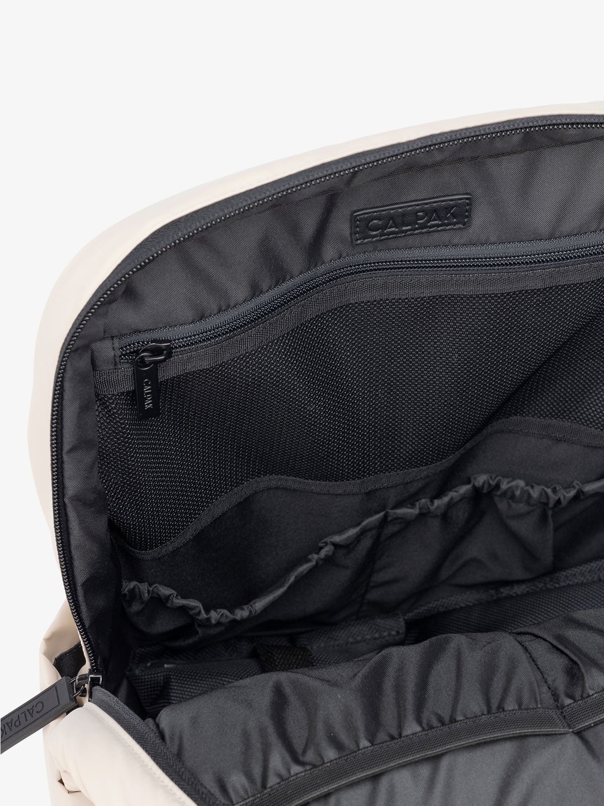 interior of backpack with laptop sleeve