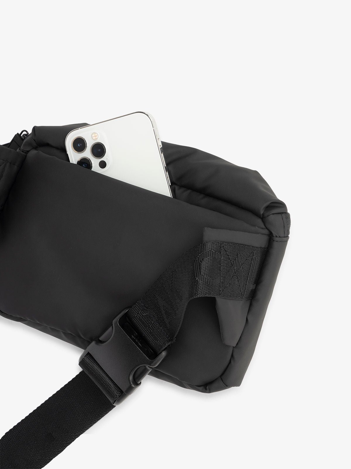 CALPAK Luka everyday small Belt Bag with adjustable strap and hidden back pocket in black