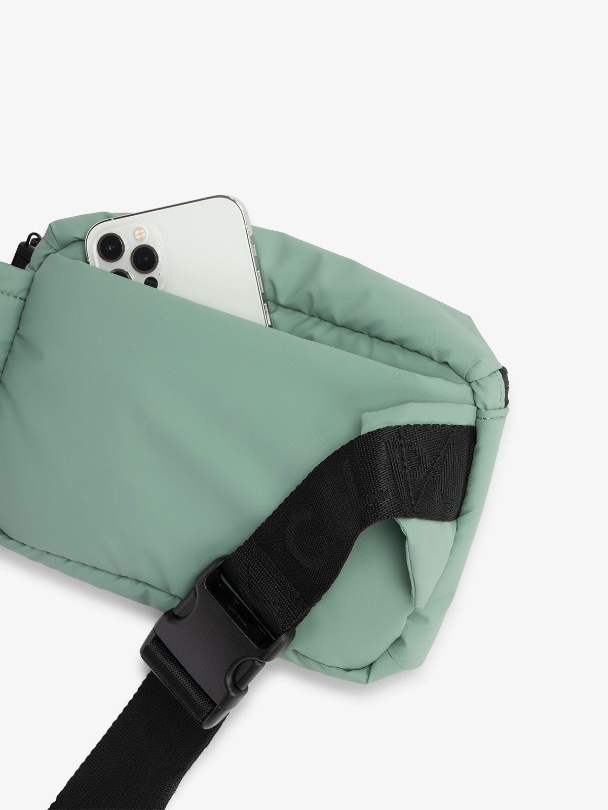 CALPAK Luka everyday mini Belt Bag with adjustable strap and hidden back pocket in sage