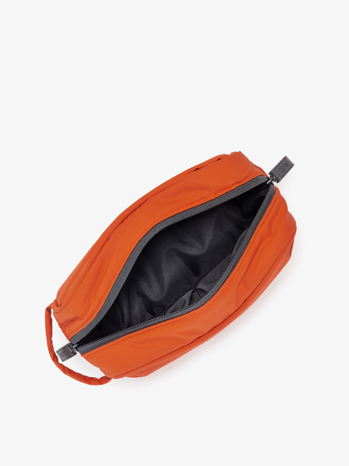 toiletry organizer for travel in red orange