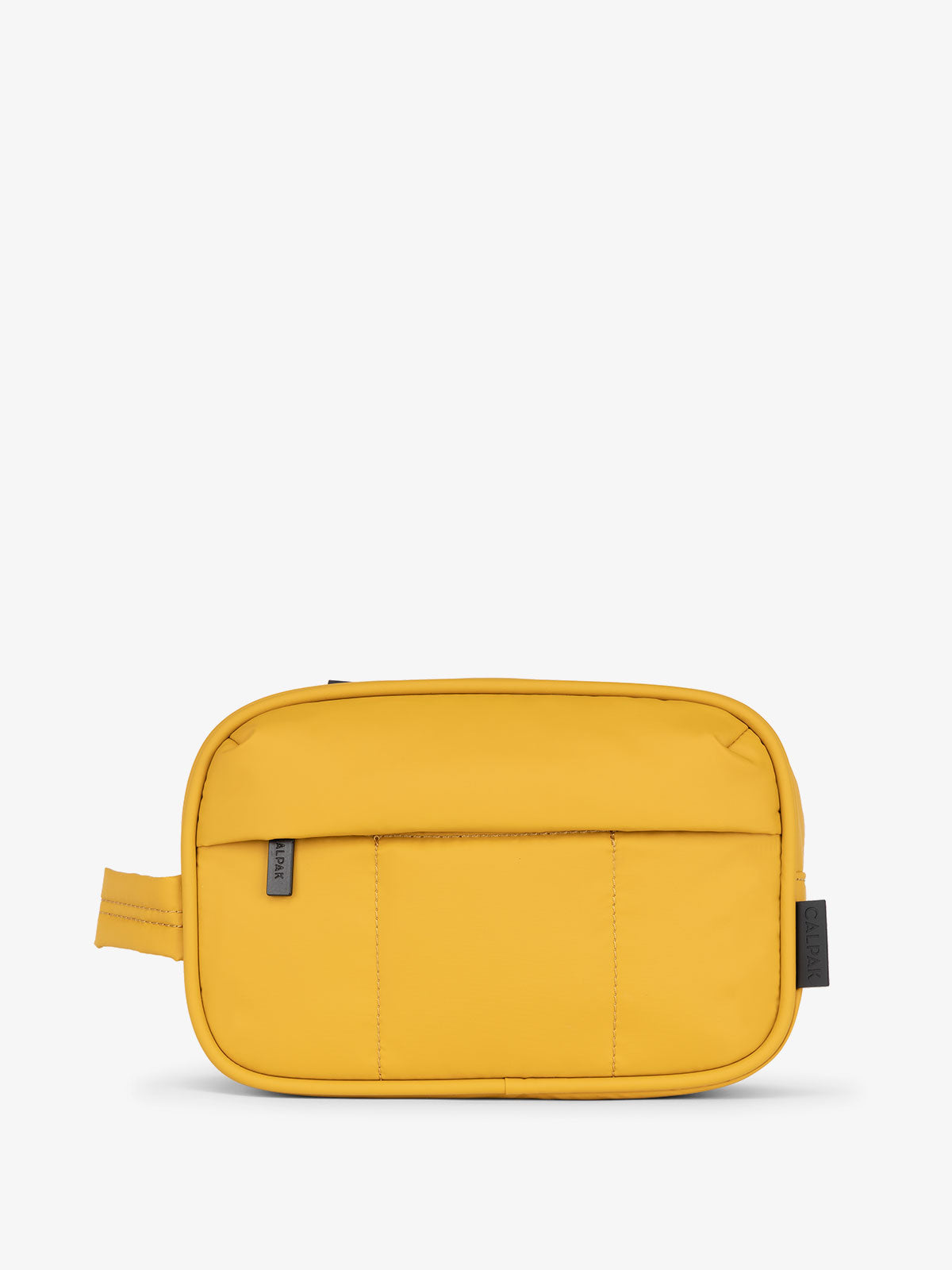 yellow soft toiletry bag