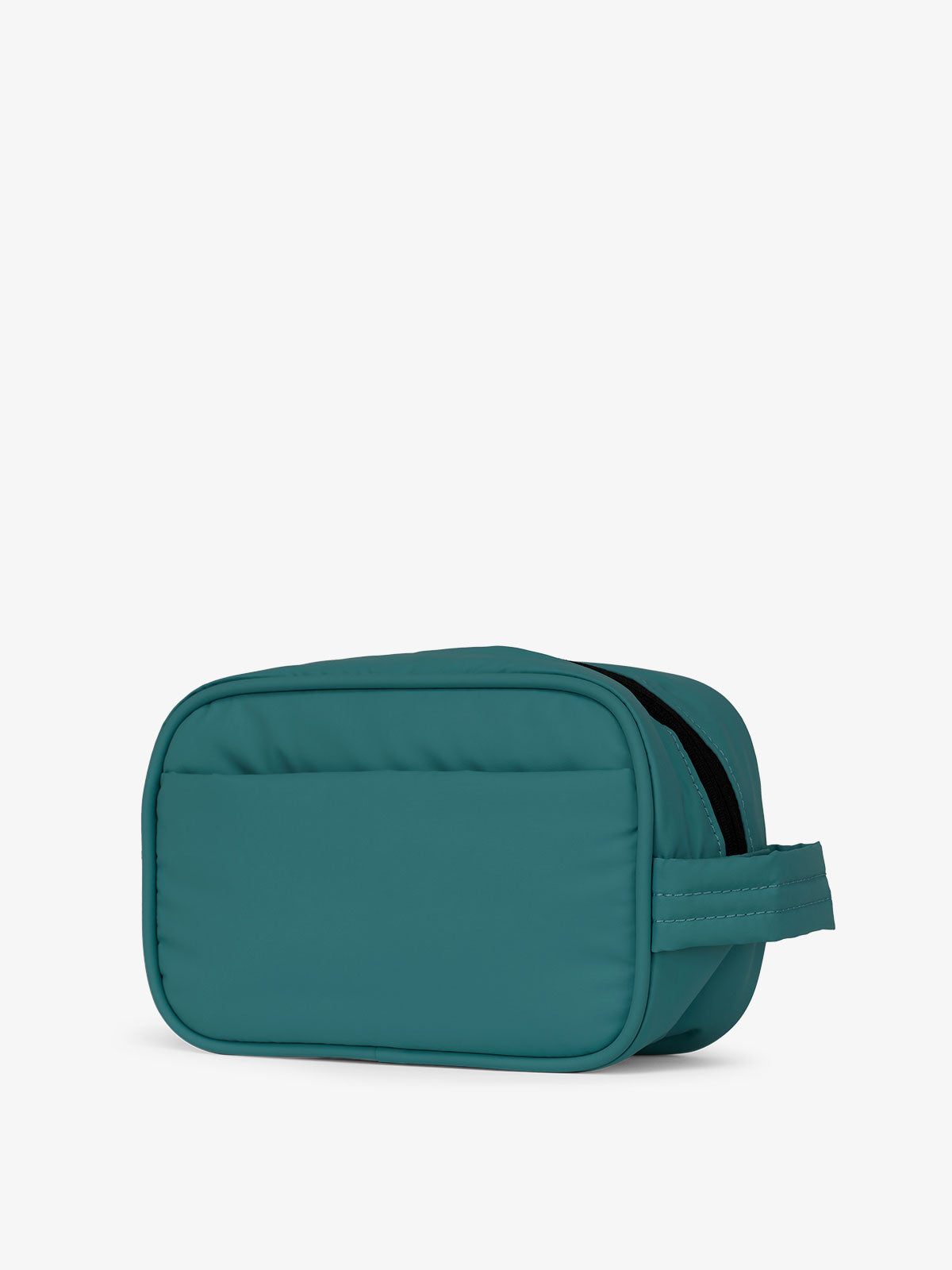 back of Luka toiletry for travel in kale green