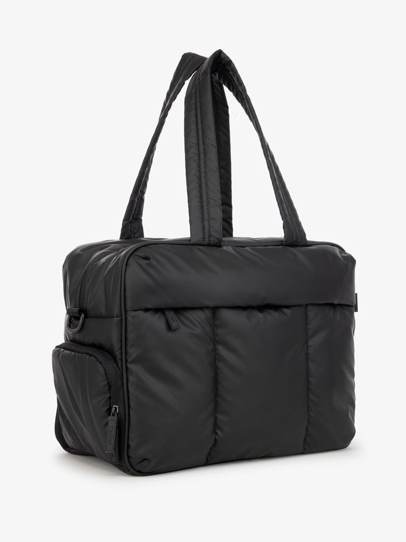 matte black CALPAK Luka duffle bag