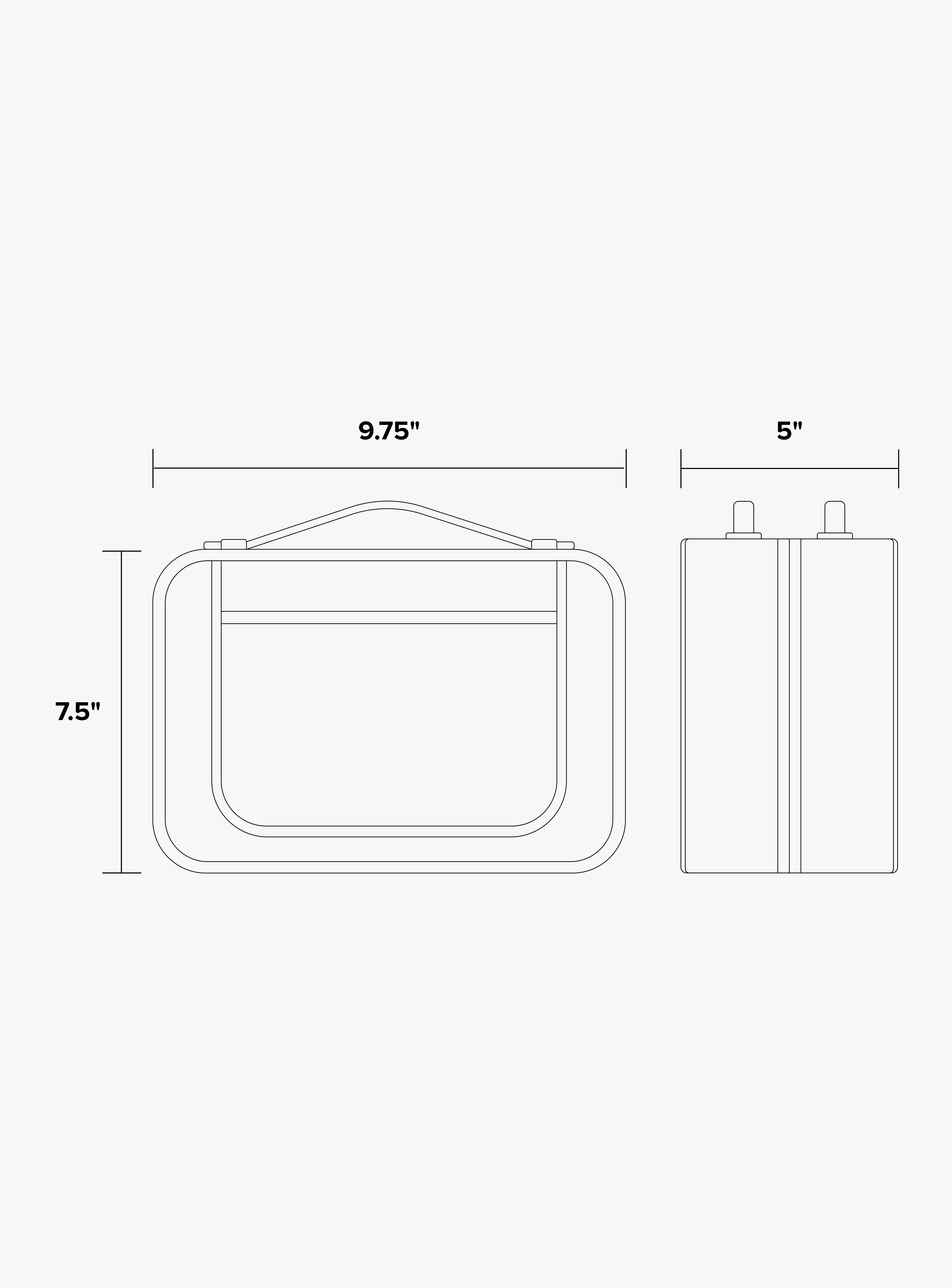 CALPAK Medium Clear Cosmetic Case Dimensions
