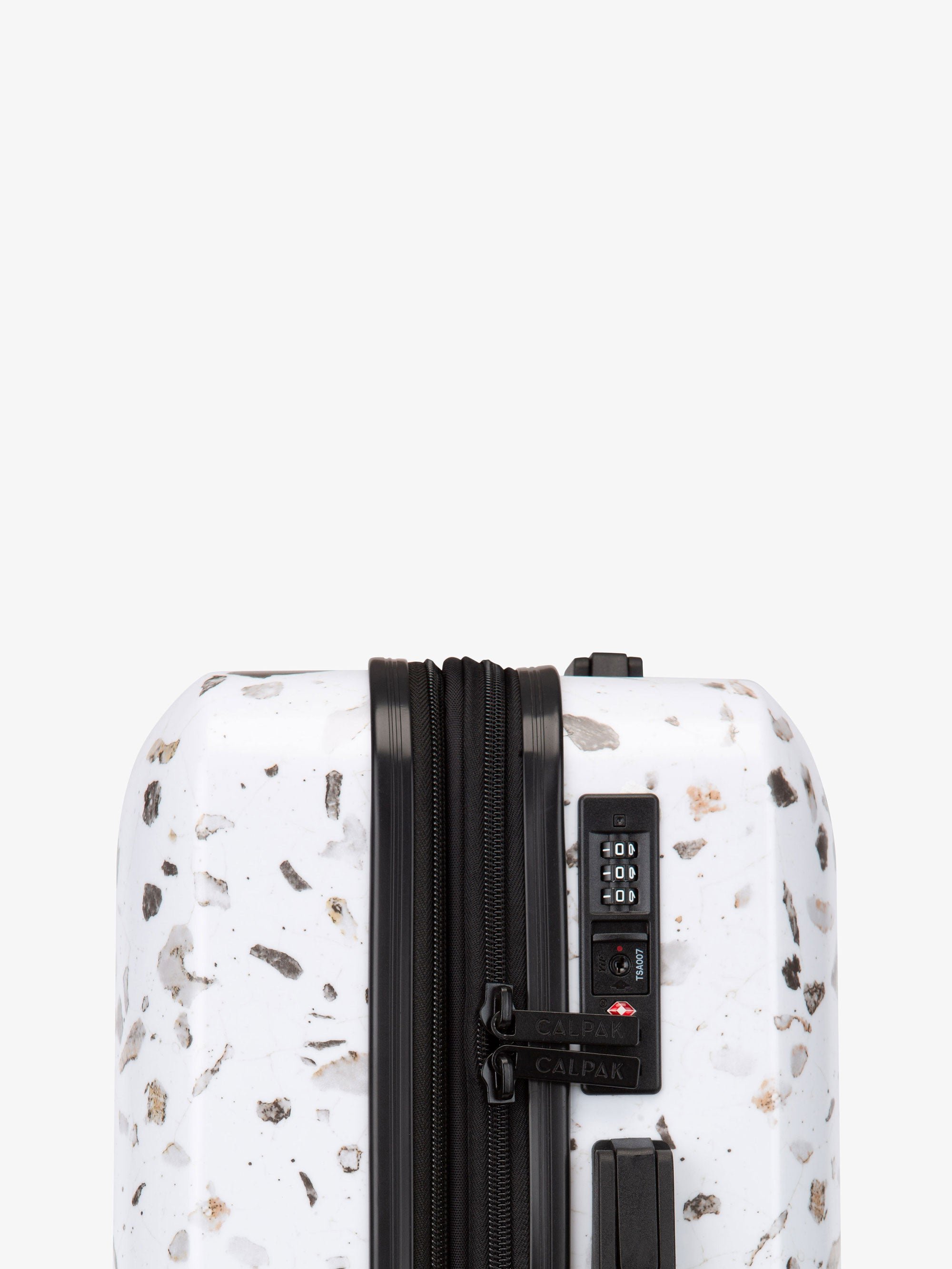 CALPAK hard shell Terrazzo carry-on suitcase with TSA approved lock