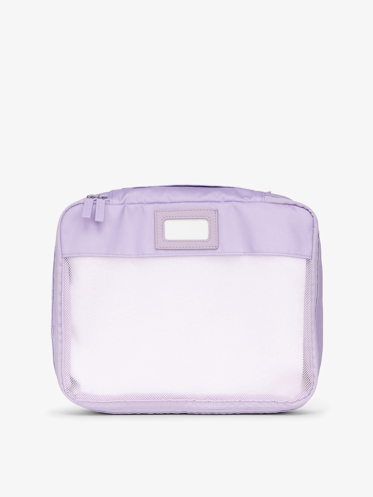 CALPAK luggage packing cubes for clothes with mesh front and label in lavender