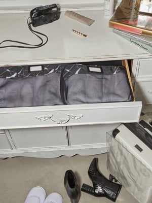 CALPAK 5 piece set of drawer organizers for storage; PC1601-MIDNIGHT-MARBLE