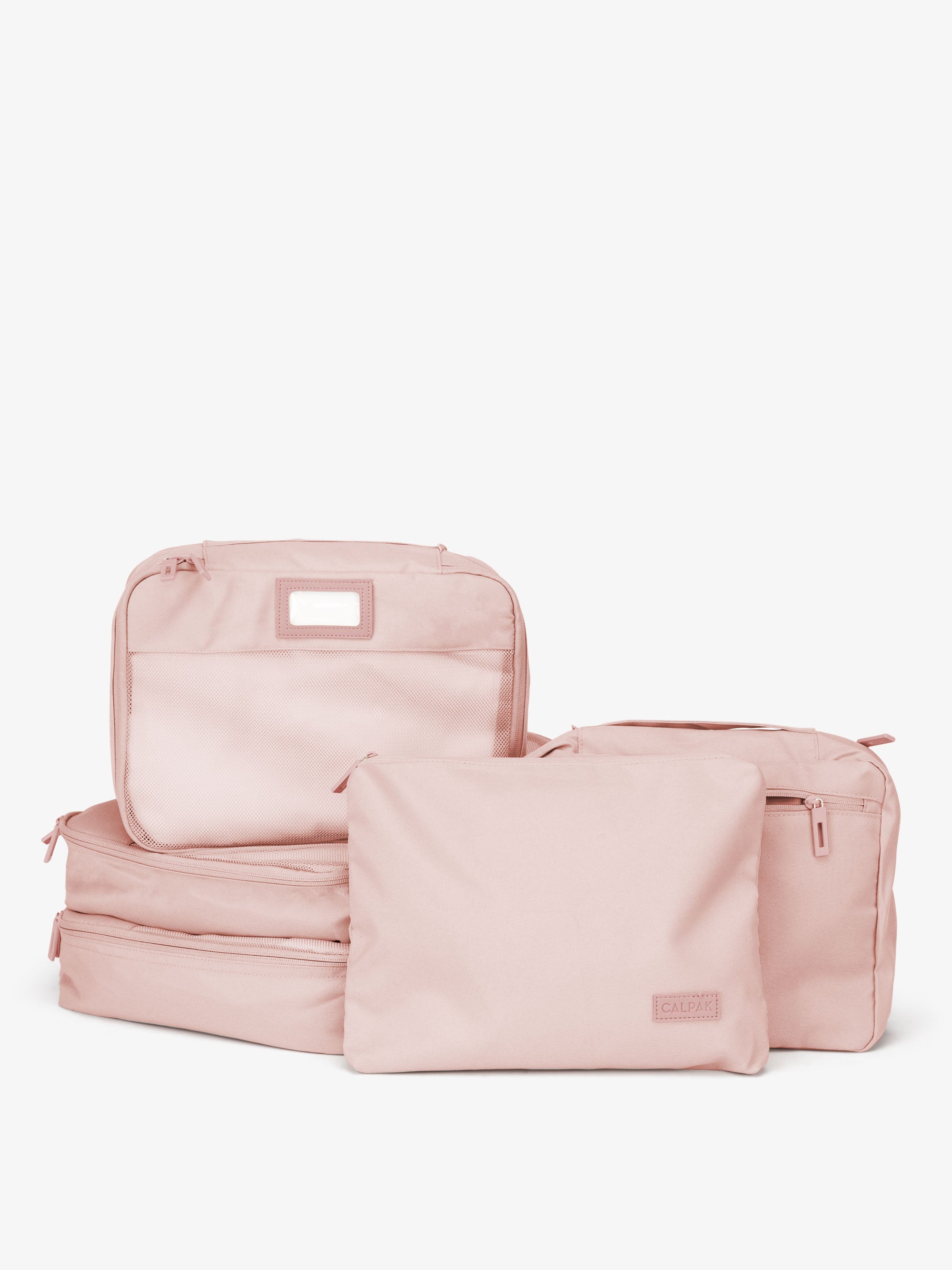 Travel packing cubes in pink