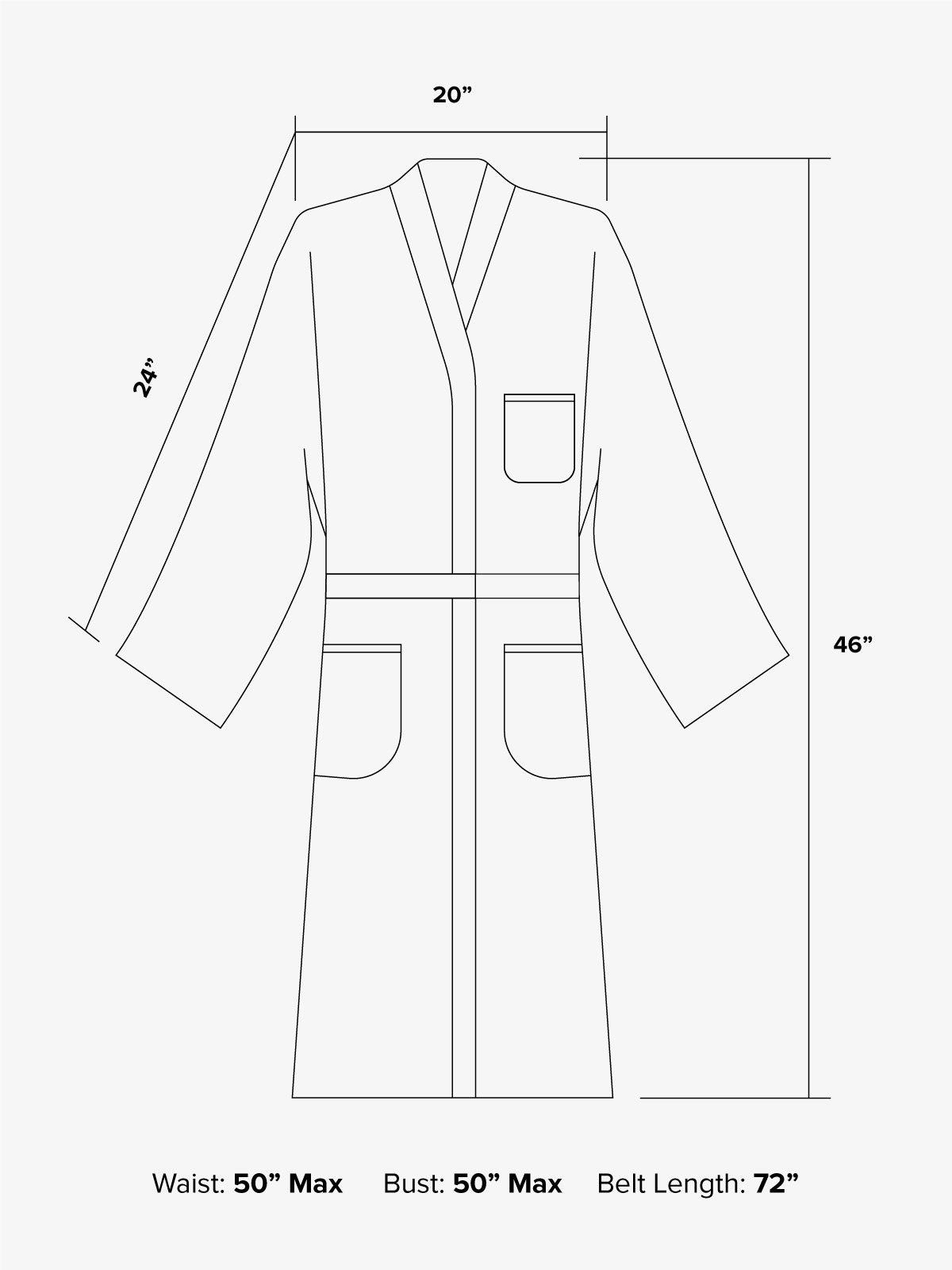 Hotel CALPAK robe dimensions