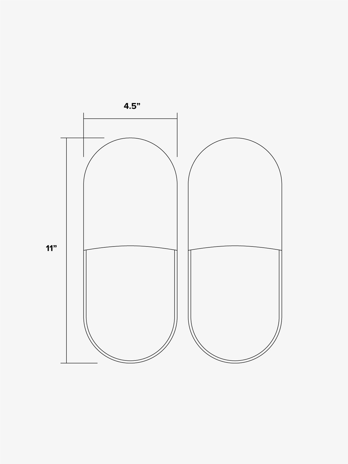 Hotel CALPAK slippers dimensions