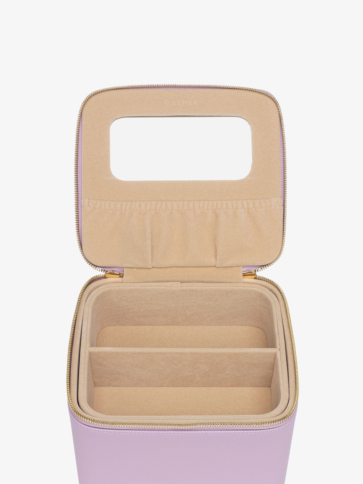 multiple sunglasses hard case with mirror in lavender purple