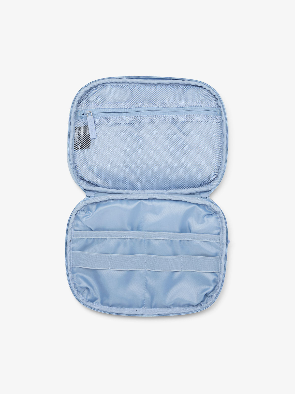 CALPAK tech and electronics organizer for travel in sky blue