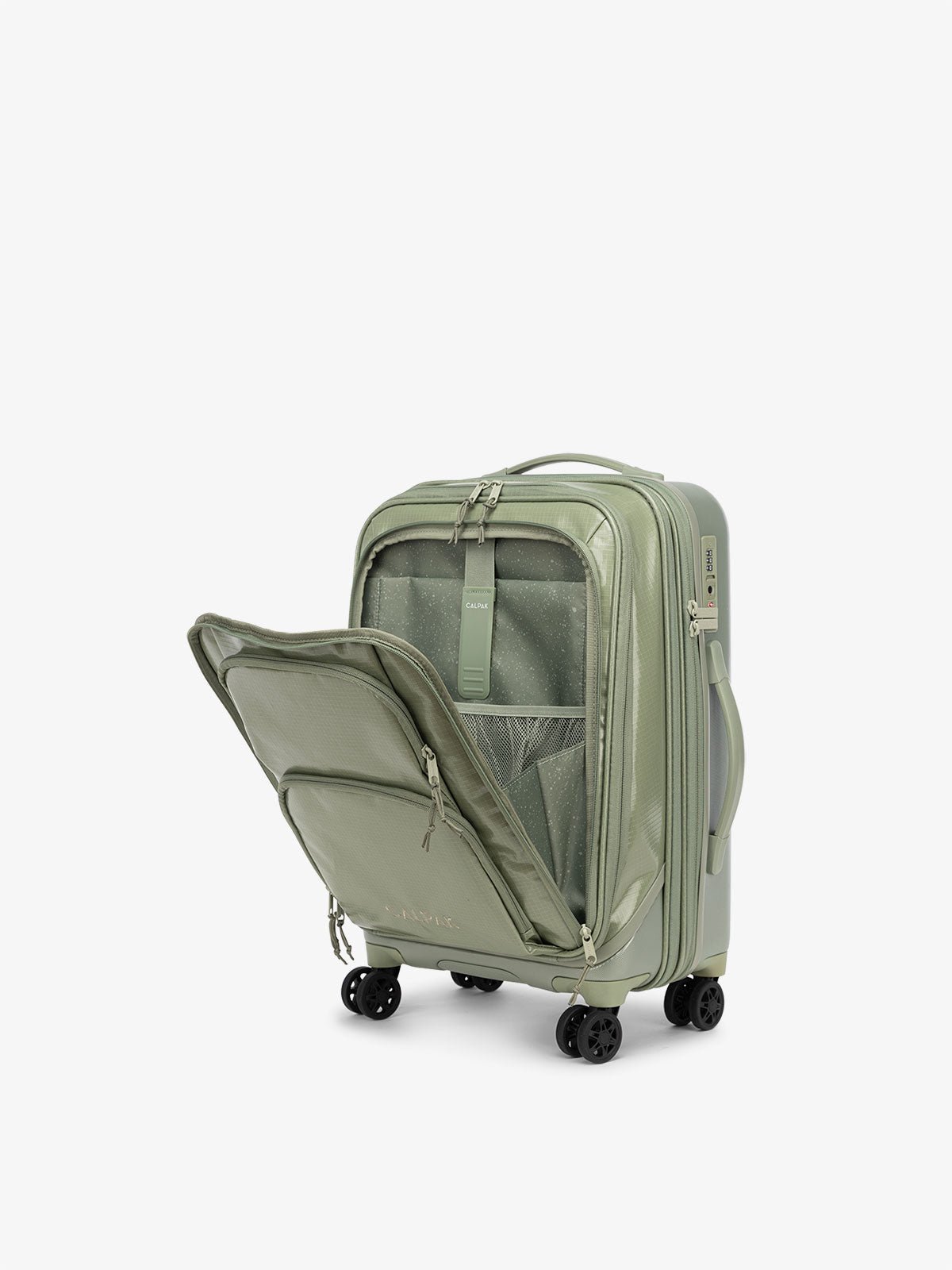 CALPAK Terra Carry-On expandable Luggage with padded laptop compartment in juniper