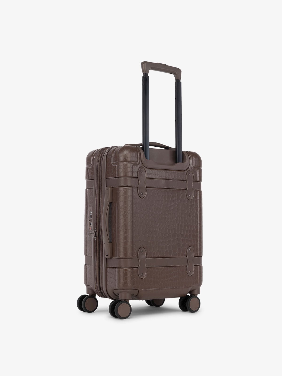 CALPAK TRNK 20 inch carry on suitcase with hardshell exterior, tsa lock and top and side handles in espresso