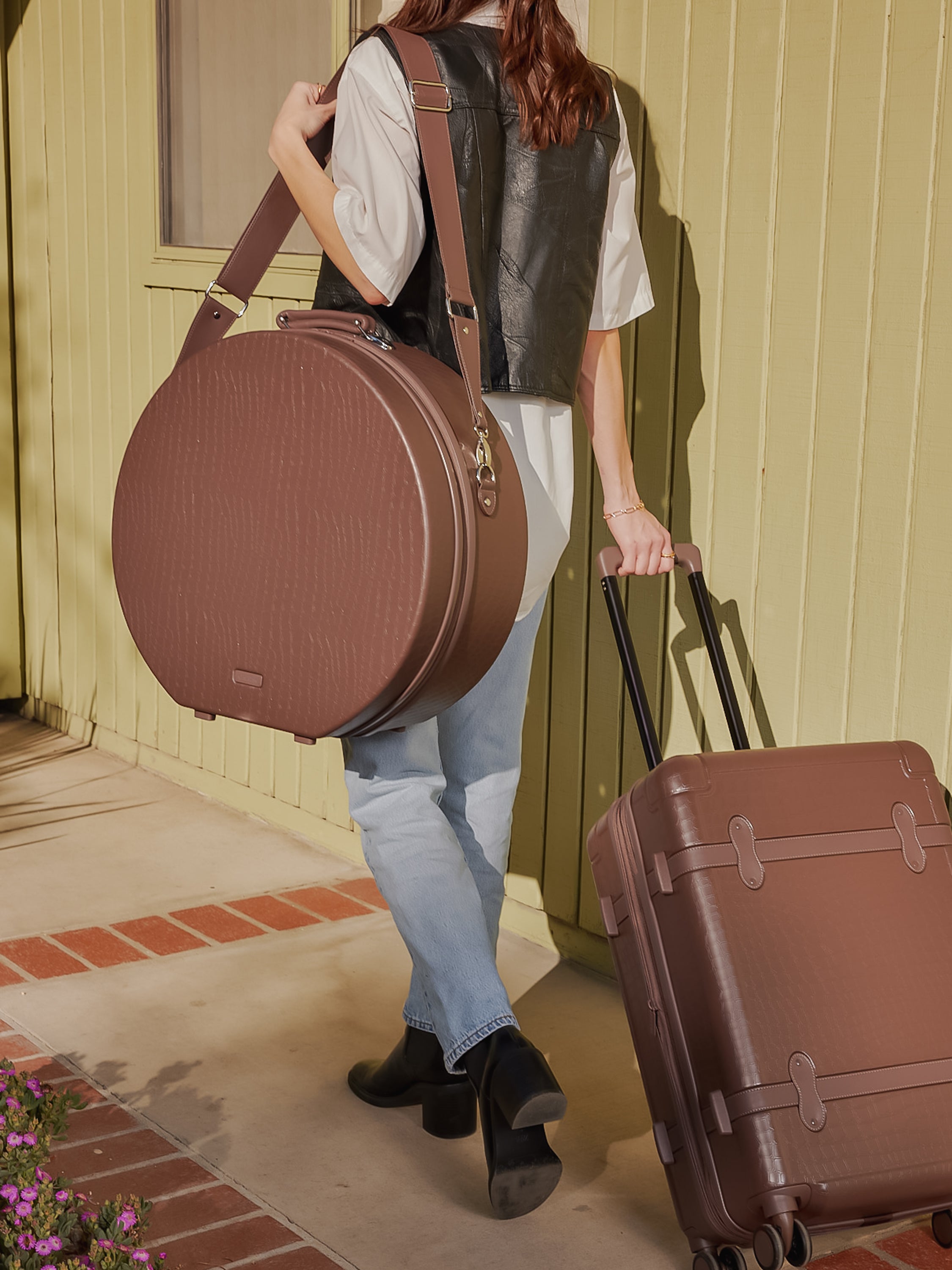 Vintage Hat Box Travel Case