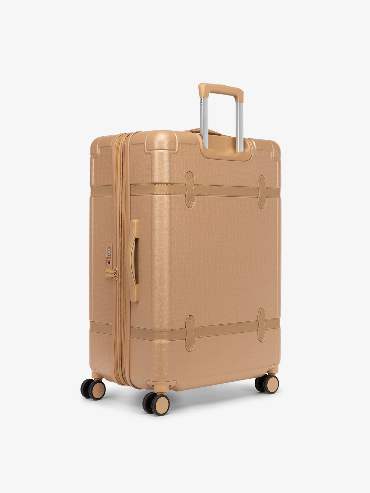 CALPAK TRNK 29 inch checked beige almond luggage with TSA approved locks